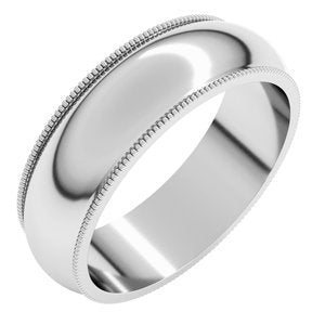 14K Solid Gold Milgrain Wedding Band (3–7 mm)