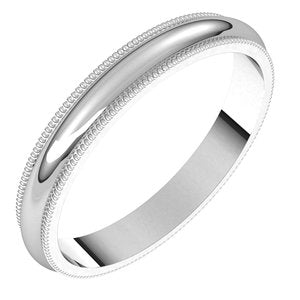 14K Solid Gold Milgrain Wedding Band (3–7 mm)