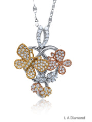 14K Two-Tone Diamond Butterfly Pendant w/ Chain (2.35 ct)