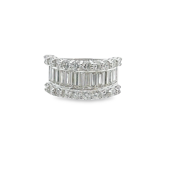 14K White Gold Diamond Baguette & Round-Cut Wedding Band (1.75-2.15 ct T.W.)