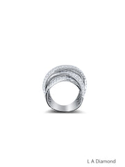 14K White Gold Diamond Band with Round Cut Diamonds (4.38 ct)