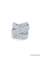 14K White Gold Diamond Band with Round Cut Diamonds (4.38 ct)