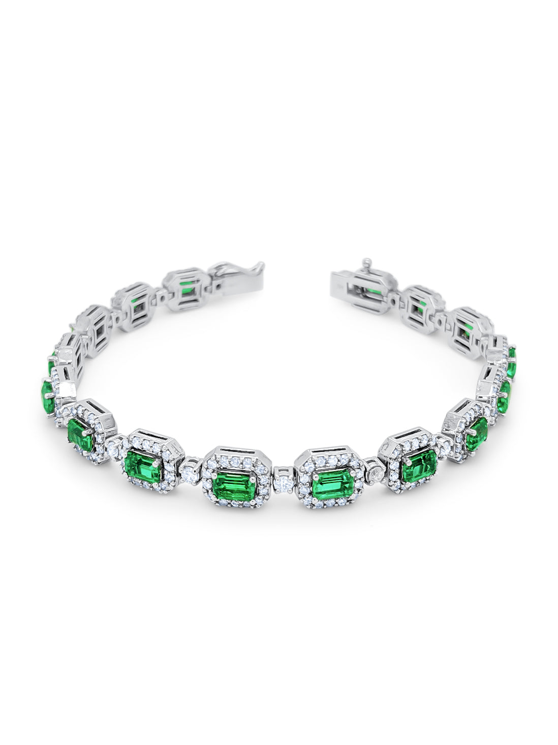 14K White Gold Diamond & Emerald Radiant-Cut Ring (11.57 ct)