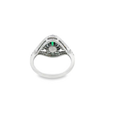14K White Gold Diamond & Emerald Ring (2.25 ct Diamond + 0.95 ct Emerald)