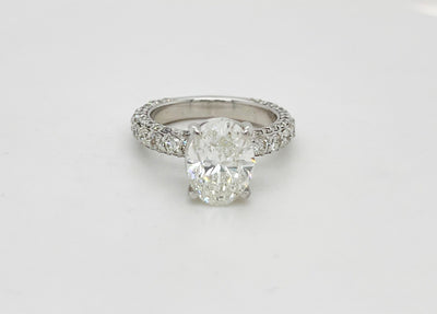 14K White Gold Diamond Engagement Ring