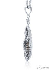 14K White Gold Diamond Pear Cut Pendant Necklace (2.50 ct T.W.)