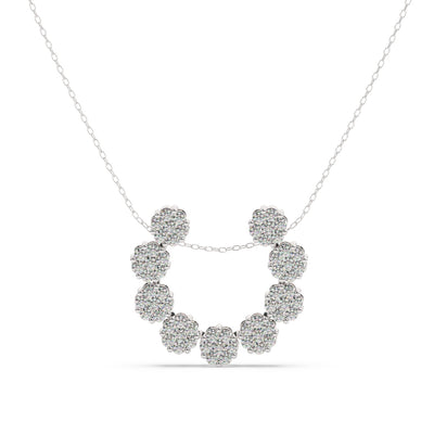 14K White Gold Diamond Pendant Necklace (1.60 ctw)