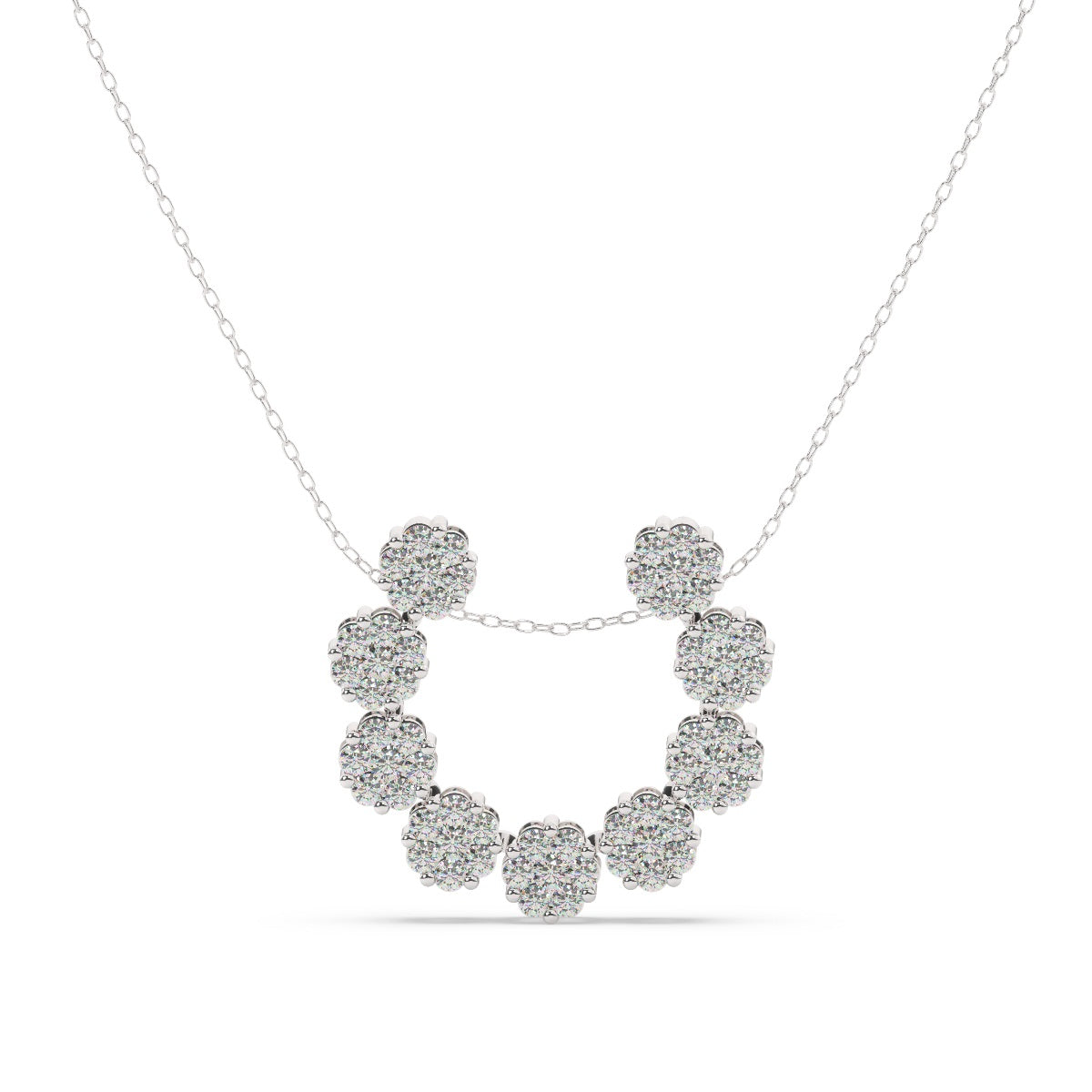 14K White Gold Diamond Pendant Necklace (1.60 ctw)