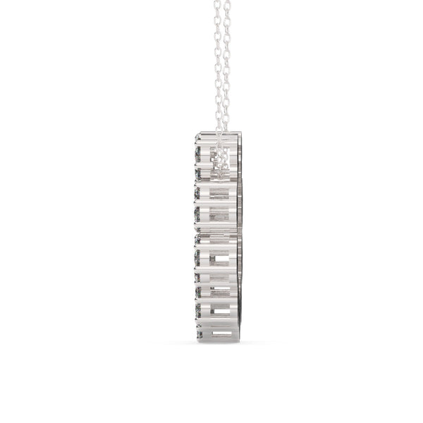 14K White Gold Diamond Pendant Necklace (1.60 ctw)