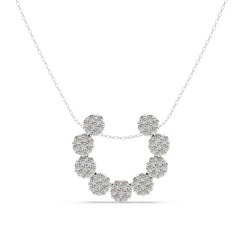 14K White Gold Diamond Pendant Necklace (1.60 ctw)