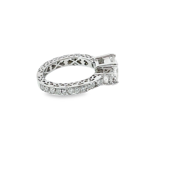14K White Gold Diamond Princess Cut Engagement Ring – 1.51ct