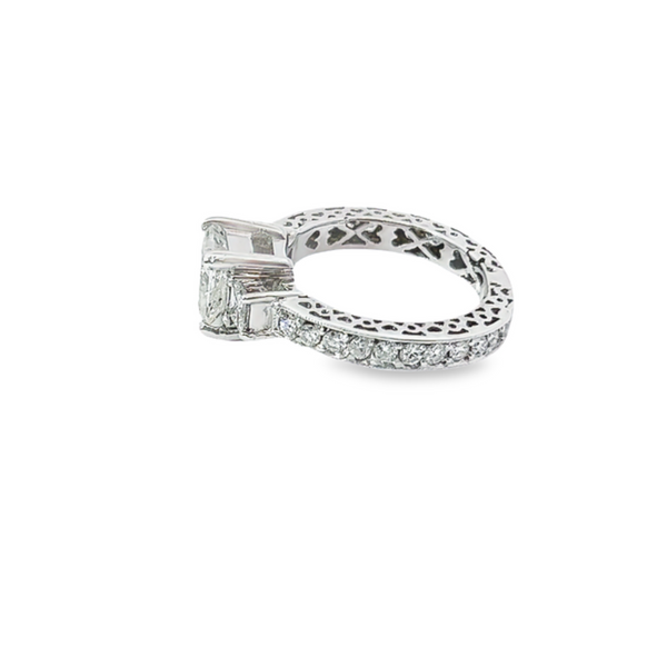 14K White Gold Diamond Princess Cut Engagement Ring – 1.51ct