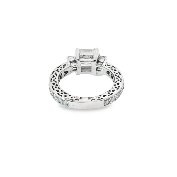 14K White Gold Diamond Princess Cut Engagement Ring – 1.51ct
