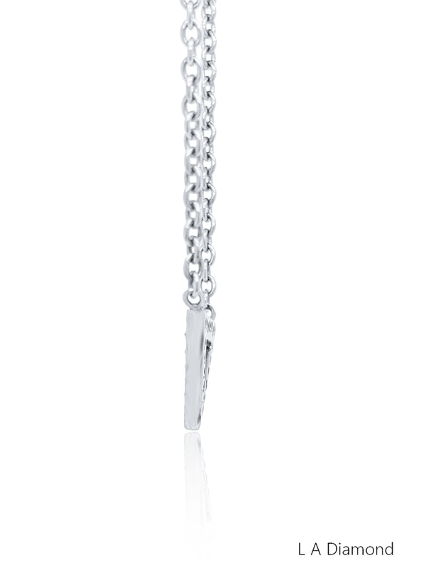 14K White Gold Diamond Round Necklace Pendant (18.00 ct)
