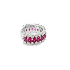14K White Gold Diamond & Ruby Round-Cut Ring (2.50 ct Diamond + 8.10 ct Ruby)