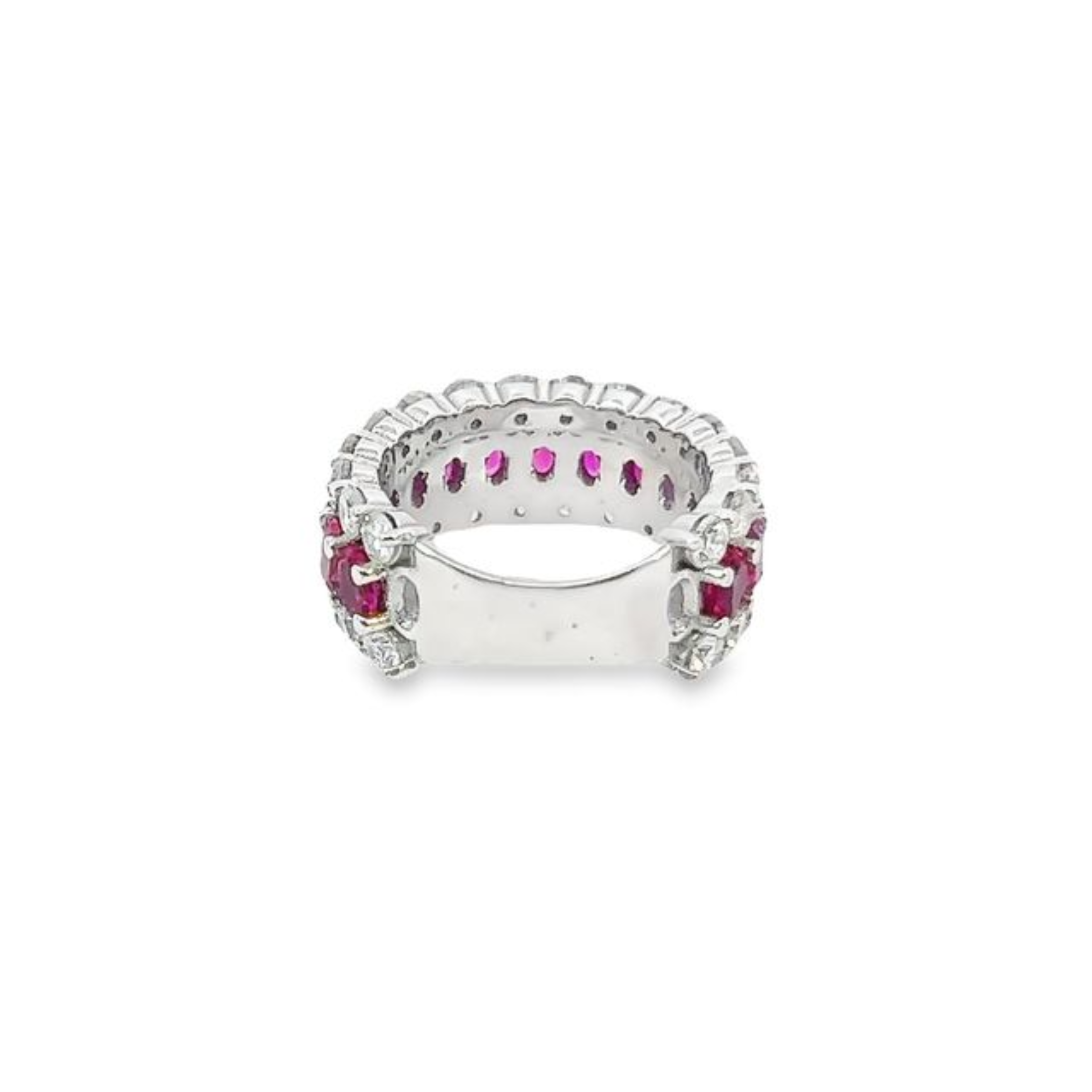 14K White Gold Diamond & Ruby Round-Cut Ring (2.50 ct Diamond + 8.10 ct Ruby)