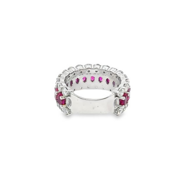 14K White Gold Diamond & Ruby Round-Cut Ring (2.50 ct Diamond + 8.10 ct Ruby)
