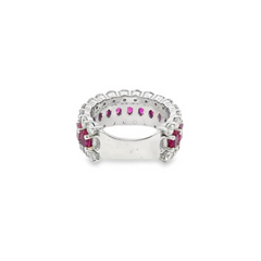14K White Gold Diamond & Ruby Round-Cut Ring (2.50 ct Diamond + 8.10 ct Ruby)