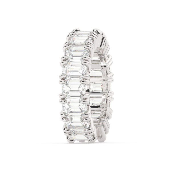 14K White Gold Emerald Cut Diamond Wedding Ring (7.75 ct)_