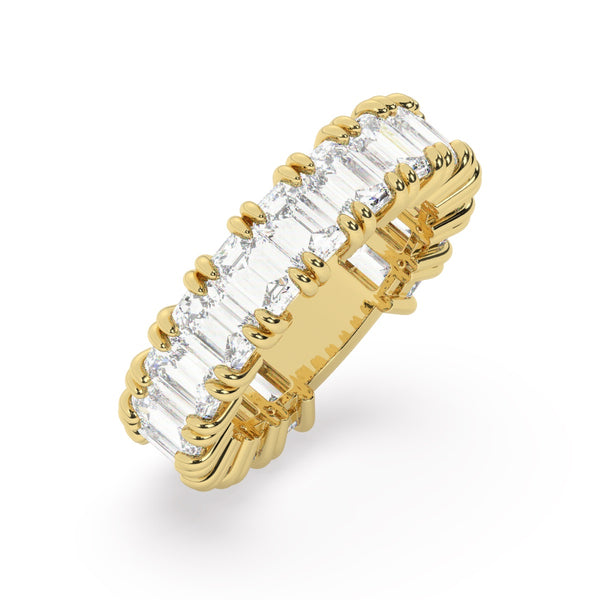 14K White Gold Emerald Cut Diamond Wedding Ring (7.75 ct)_