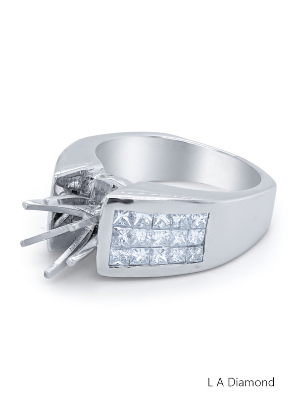 14K White Gold Multiple Radiant-Cut Diamond Engagement Ring (1.41 ct)