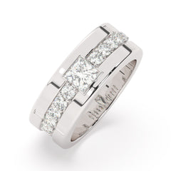 14K White Gold & Platinum Princess-Cut Diamond Wedding Band (1.37 ct T.W.)