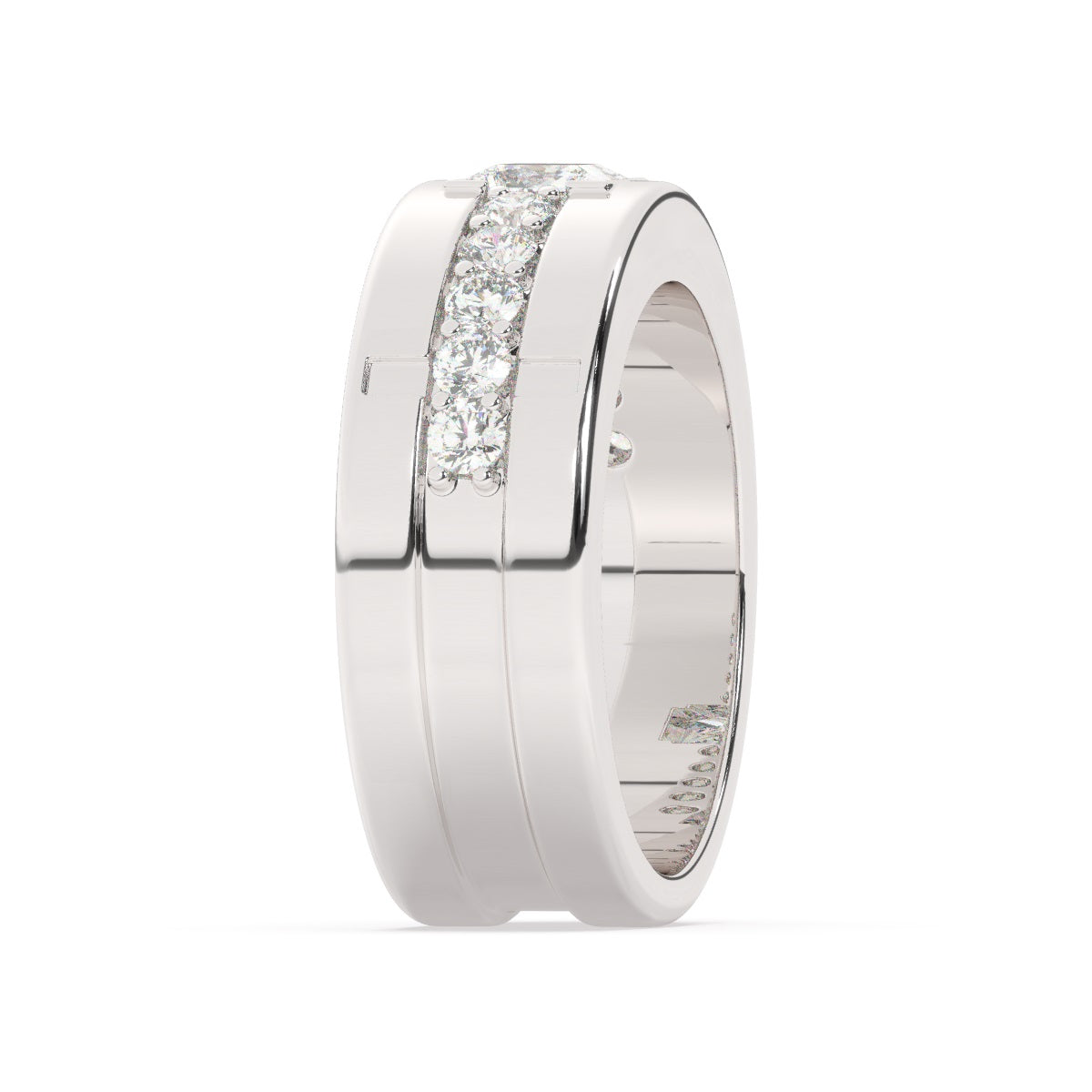 14K White Gold & Platinum Princess-Cut Diamond Wedding Band (1.37 ct T.W.)
