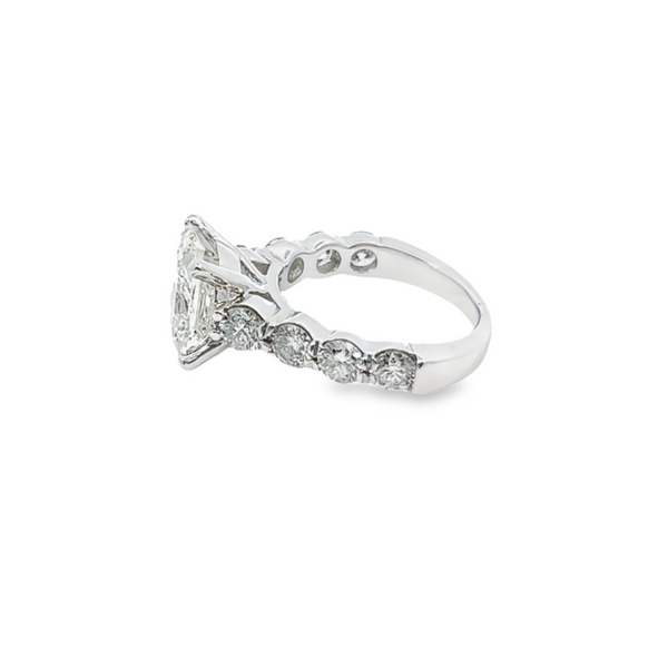 14K White Gold Princess Cut Diamond Engagement Ring (3.54 ct)