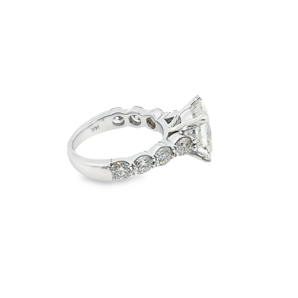 14K White Gold Princess Cut Diamond Engagement Ring (3.54 ct)