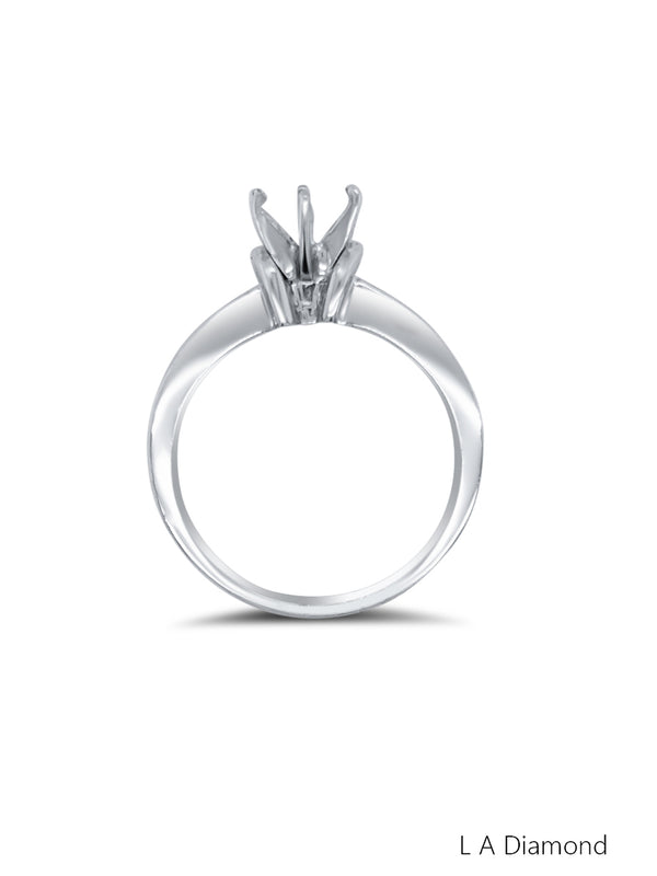 14K White Gold Princess Cut Diamond Semi-Mount Engagement Ring (0.75 ct)