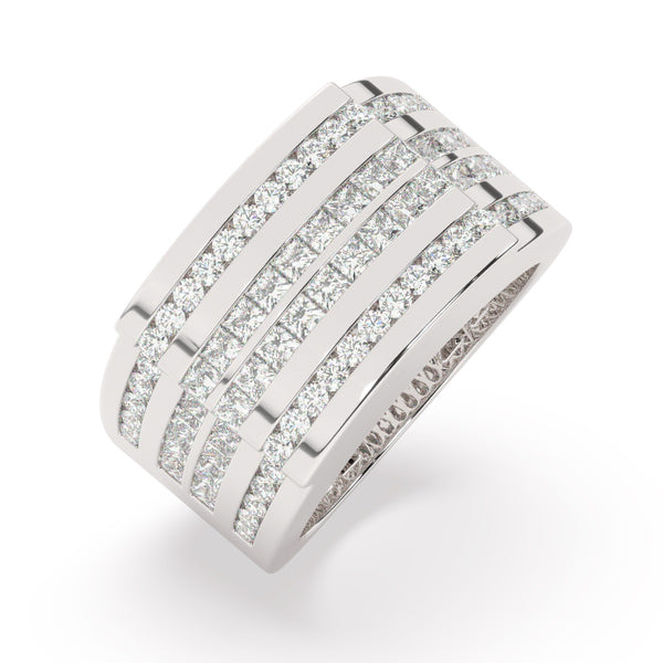 14K White Gold Princess & Round Diamond Ring (1.80 ct / 2.61 ct T.W.)