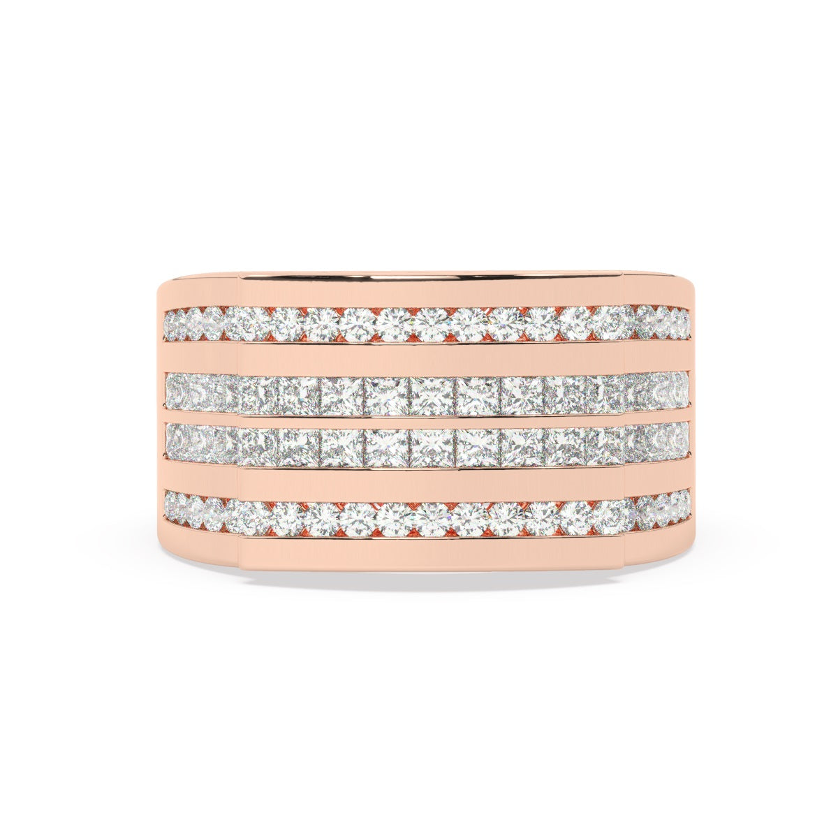 14K White Gold Princess & Round Diamond Ring (1.80 ct / 2.61 ct T.W.)