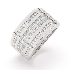 14K White Gold Princess & Round Diamond Ring (1.80 ct / 2.61 ct T.W.)