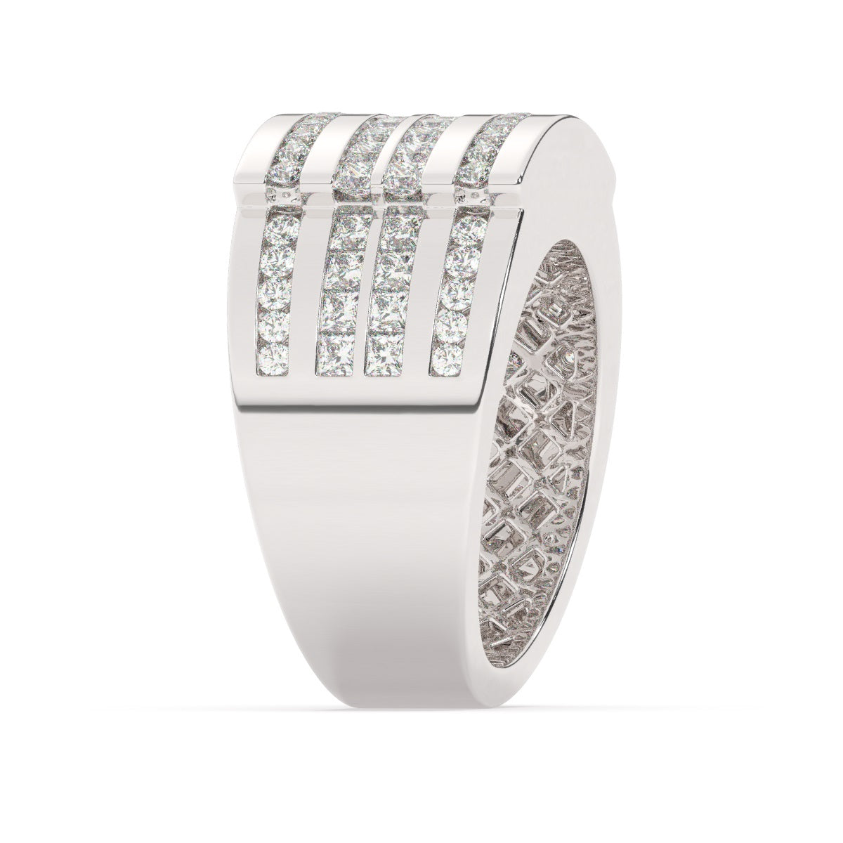 14K White Gold Princess & Round Diamond Ring (1.80 ct / 2.61 ct T.W.)