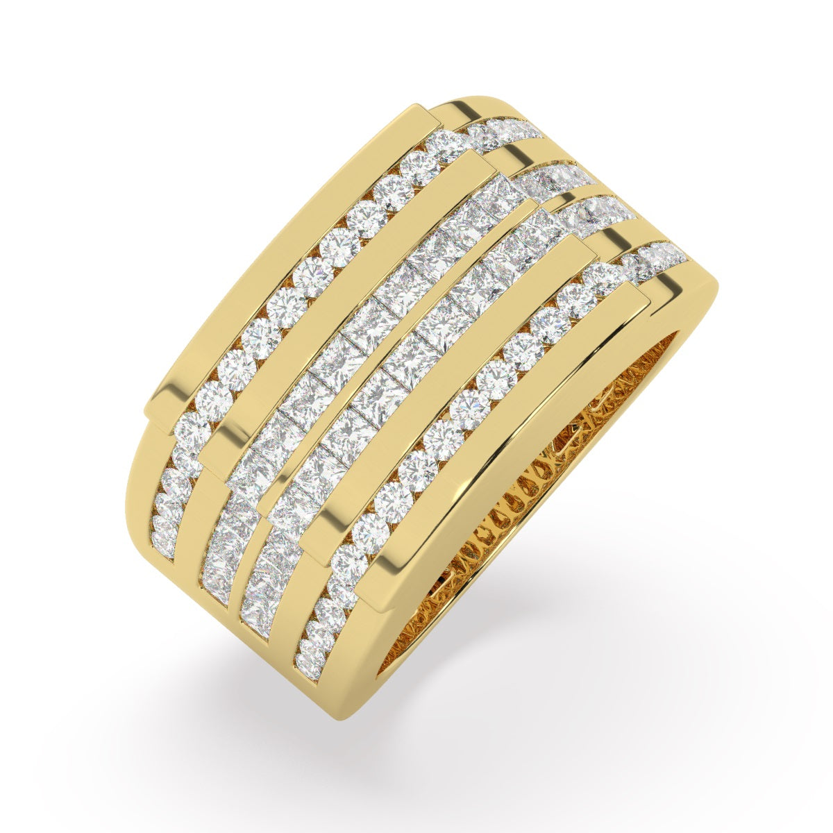 14K White Gold Princess & Round Diamond Ring (1.80 ct / 2.61 ct T.W.)