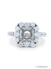 14K White Gold Quad Princess‑Cut Diamond Frame Ring (0.95 ctw)