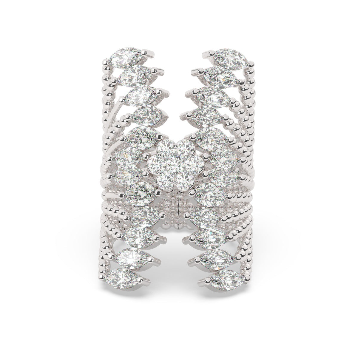 14K White Gold Round Brilliant Diamond Ring (3.25 ct)