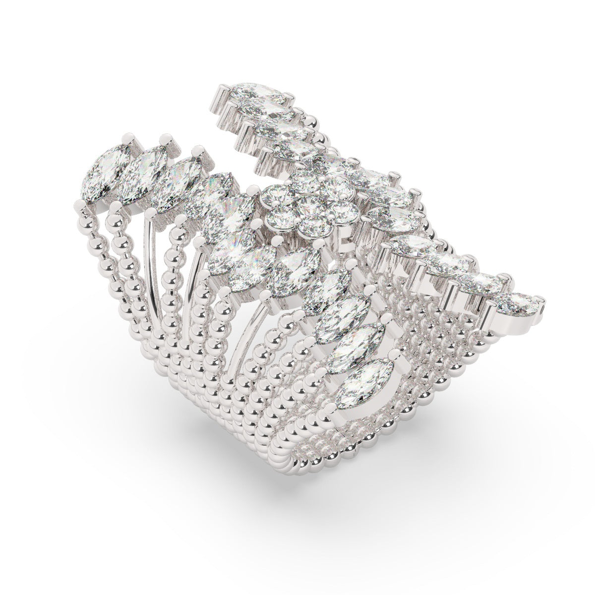 14K White Gold Round Brilliant Diamond Ring (3.25 ct)