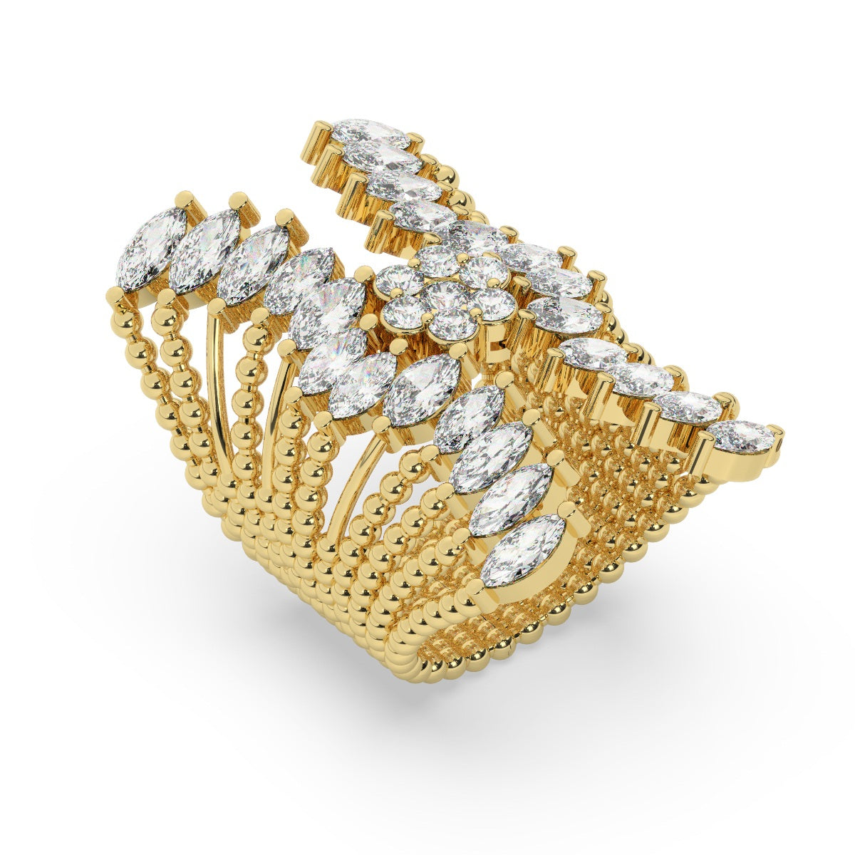 14K White Gold Round Brilliant Diamond Ring (3.25 ct)