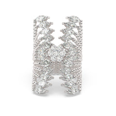 14K White Gold Round Brilliant Diamond Ring (3.25 ct)