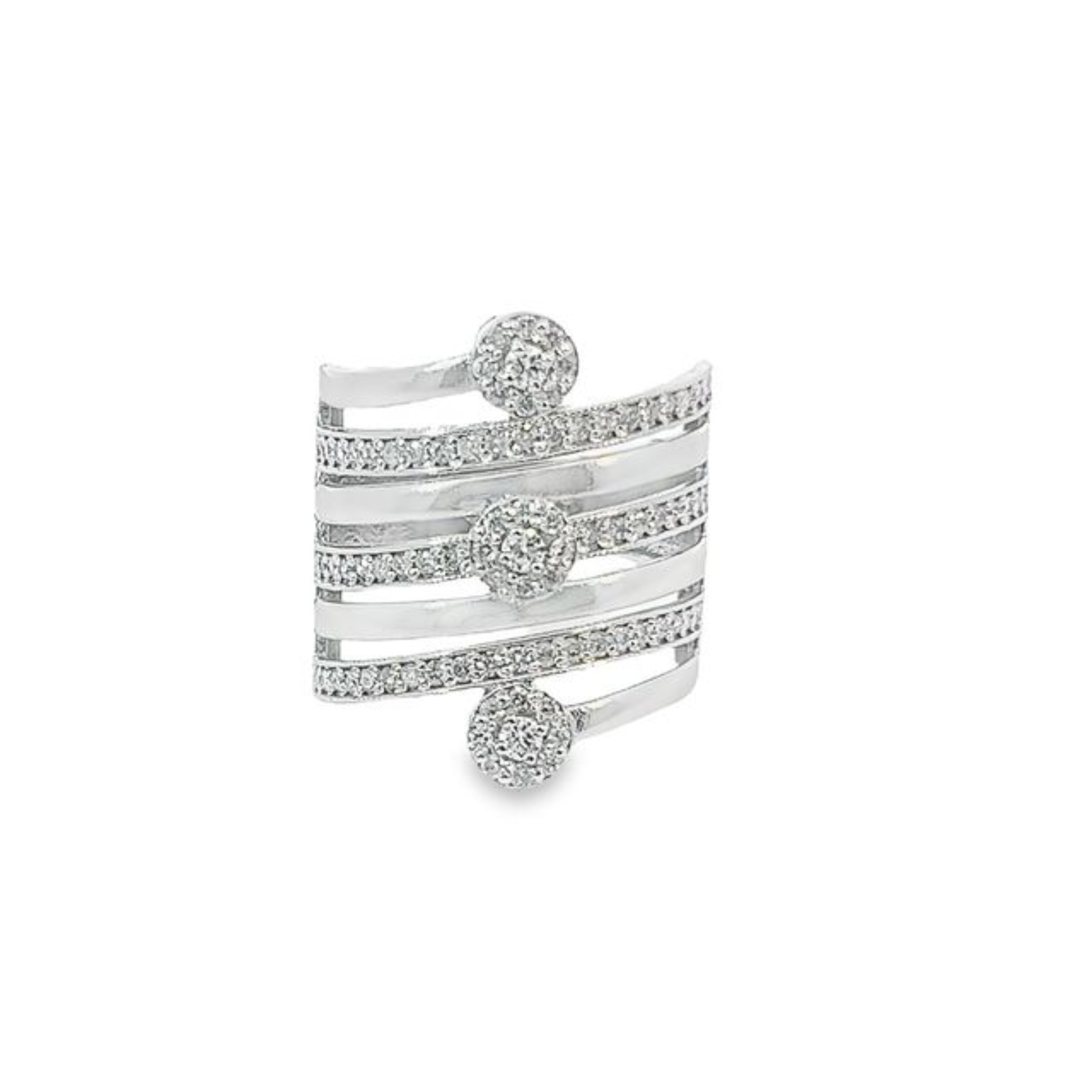 14K White Gold Round Cut Diamond Ring (1.10 ct)