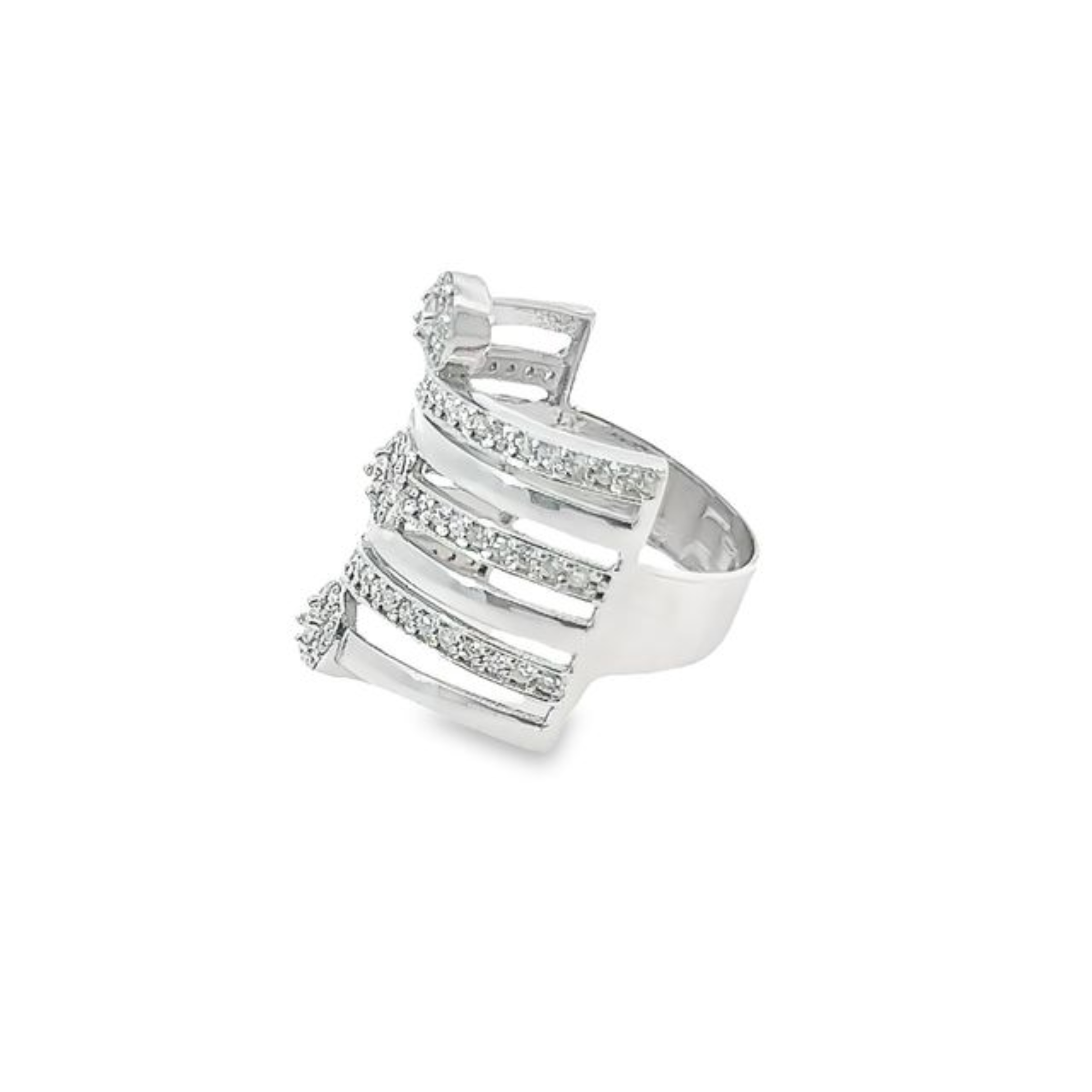 14K White Gold Round Cut Diamond Ring (1.10 ct)