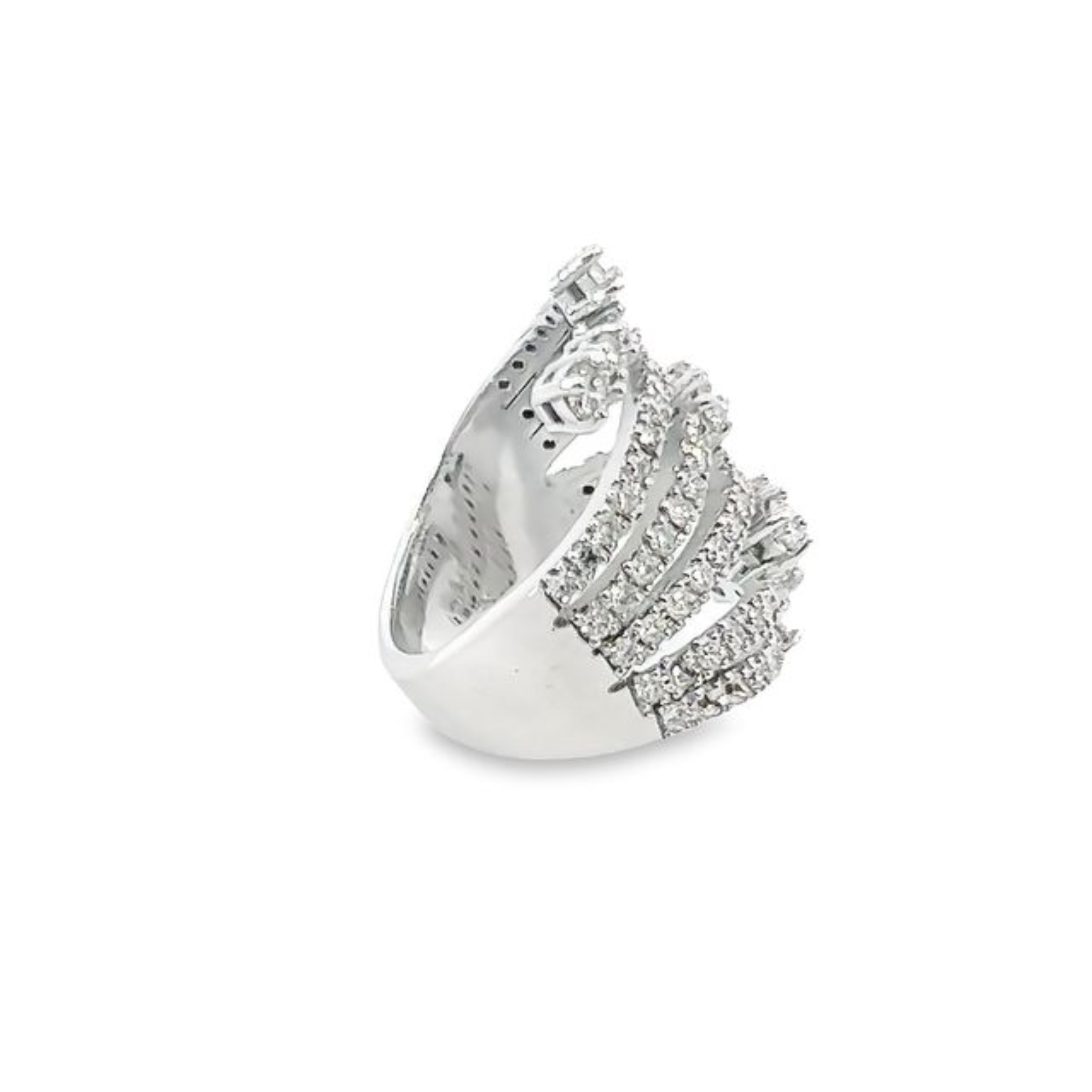 14K White Gold Round Cut Diamond Ring (2.50 ct)