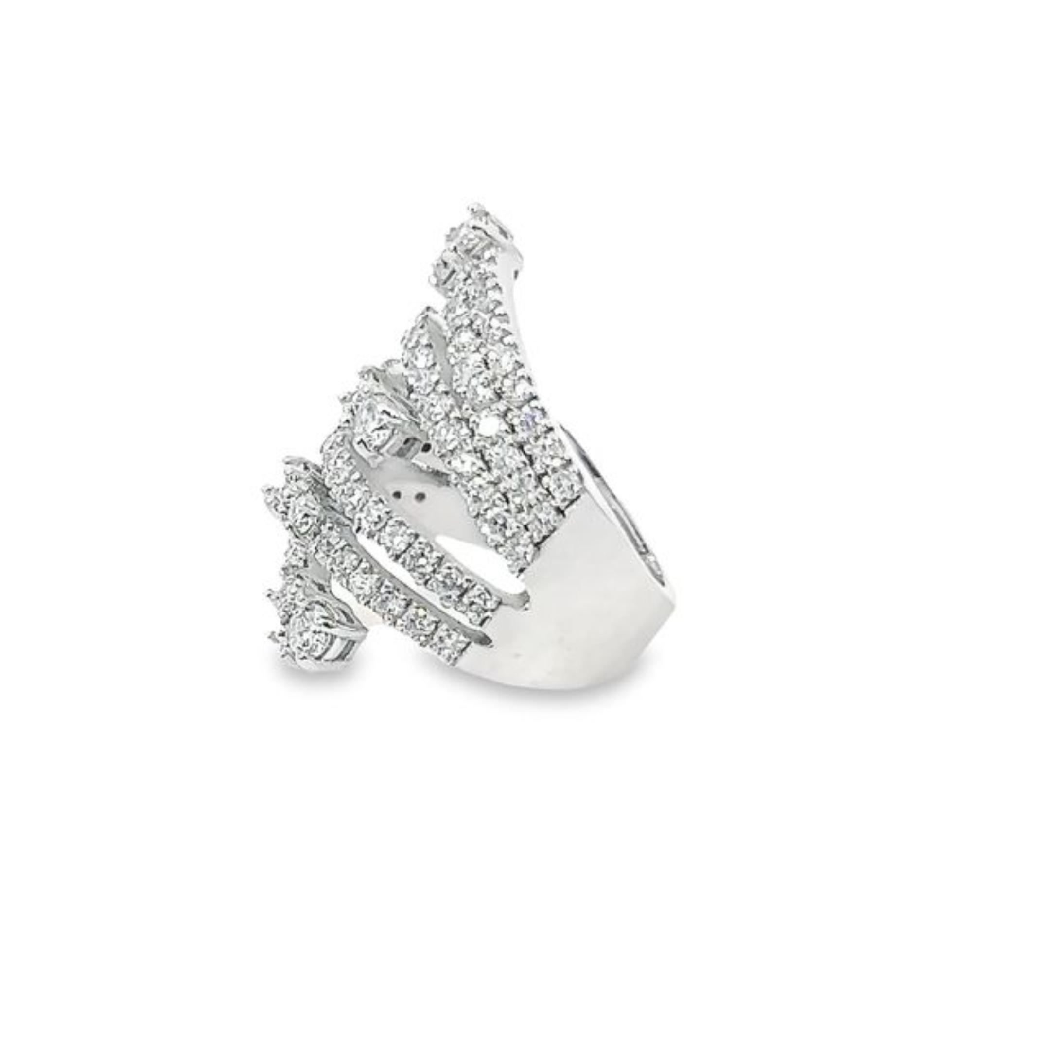 14K White Gold Round Cut Diamond Ring (2.50 ct)