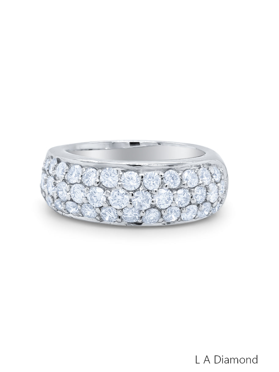 14K White Gold Round Diamond Eternity Band (2.50 ct)