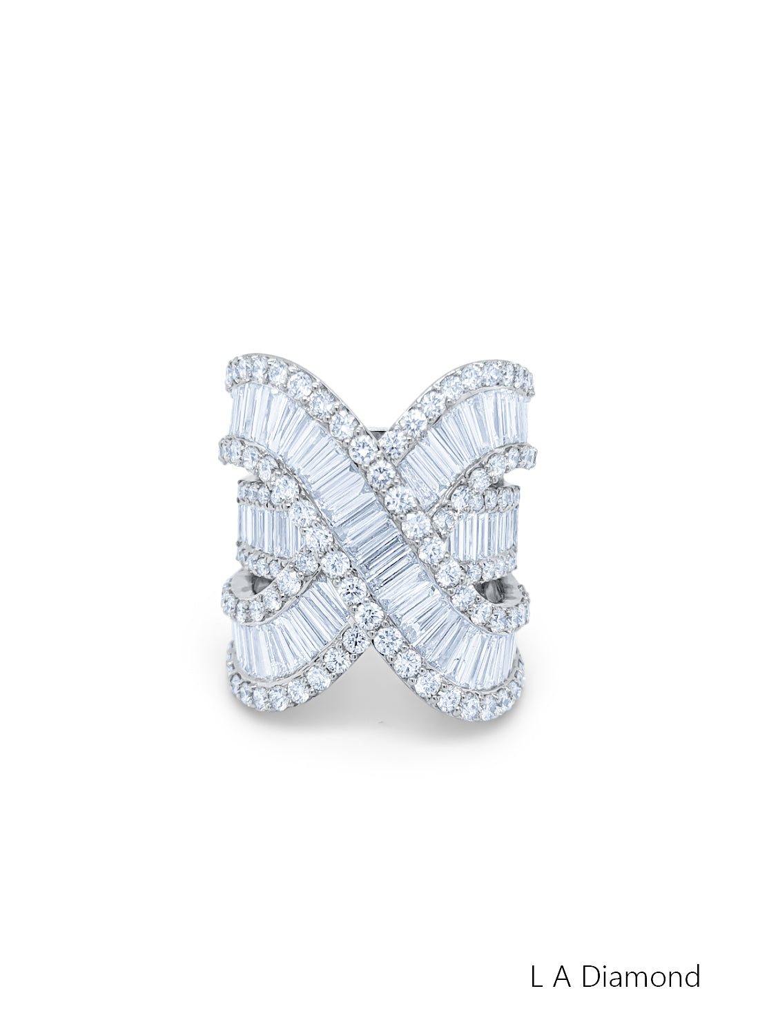 14K White Gold Round Diamond Eternity Band (4.38 ct)