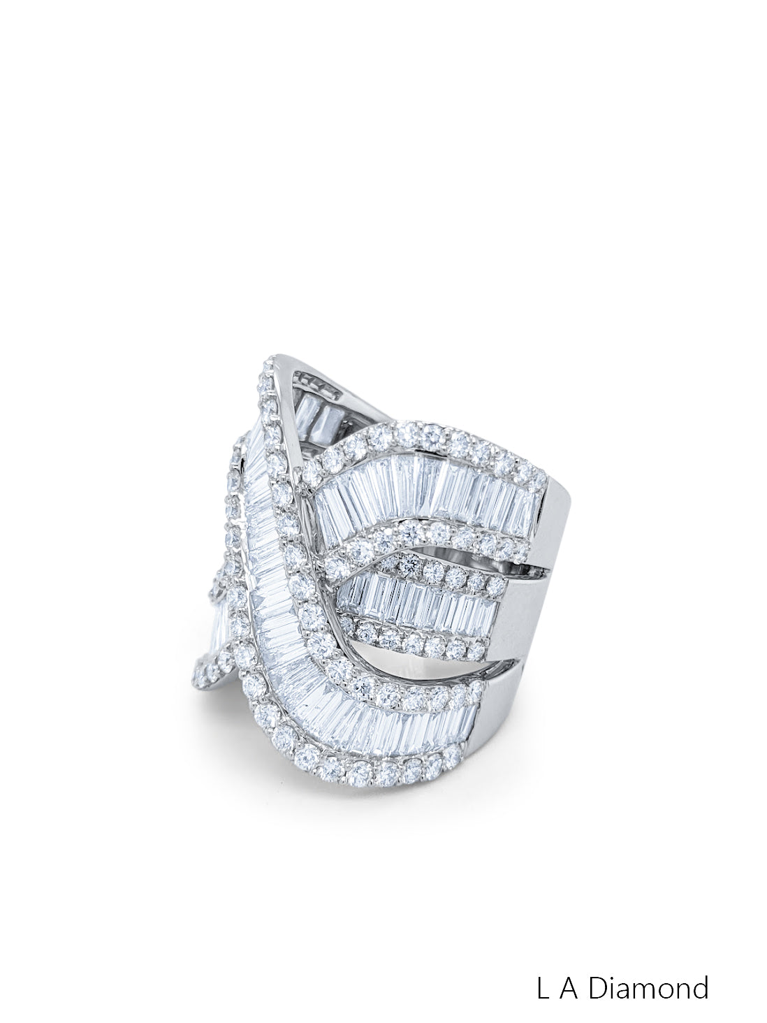 14K White Gold Round Diamond Eternity Band (4.38 ct)