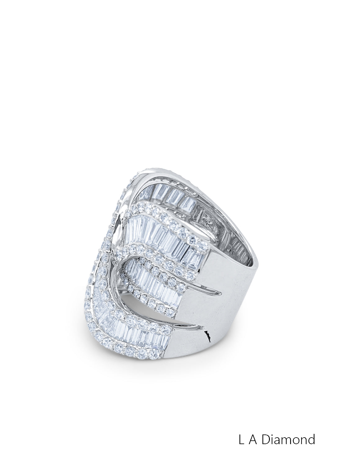 14K White Gold Round Diamond Eternity Band (4.38 ct)