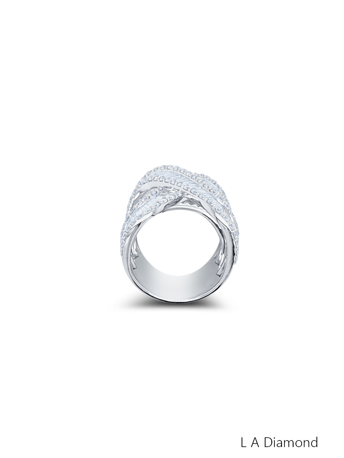 14K White Gold Round Diamond Eternity Band (4.38 ct)