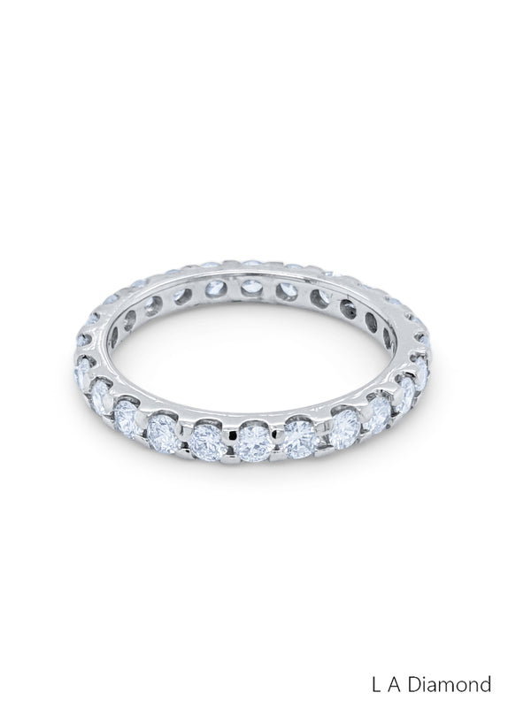 14K White Gold Round Diamond Eternity Wedding Ring (0.71 ct)_